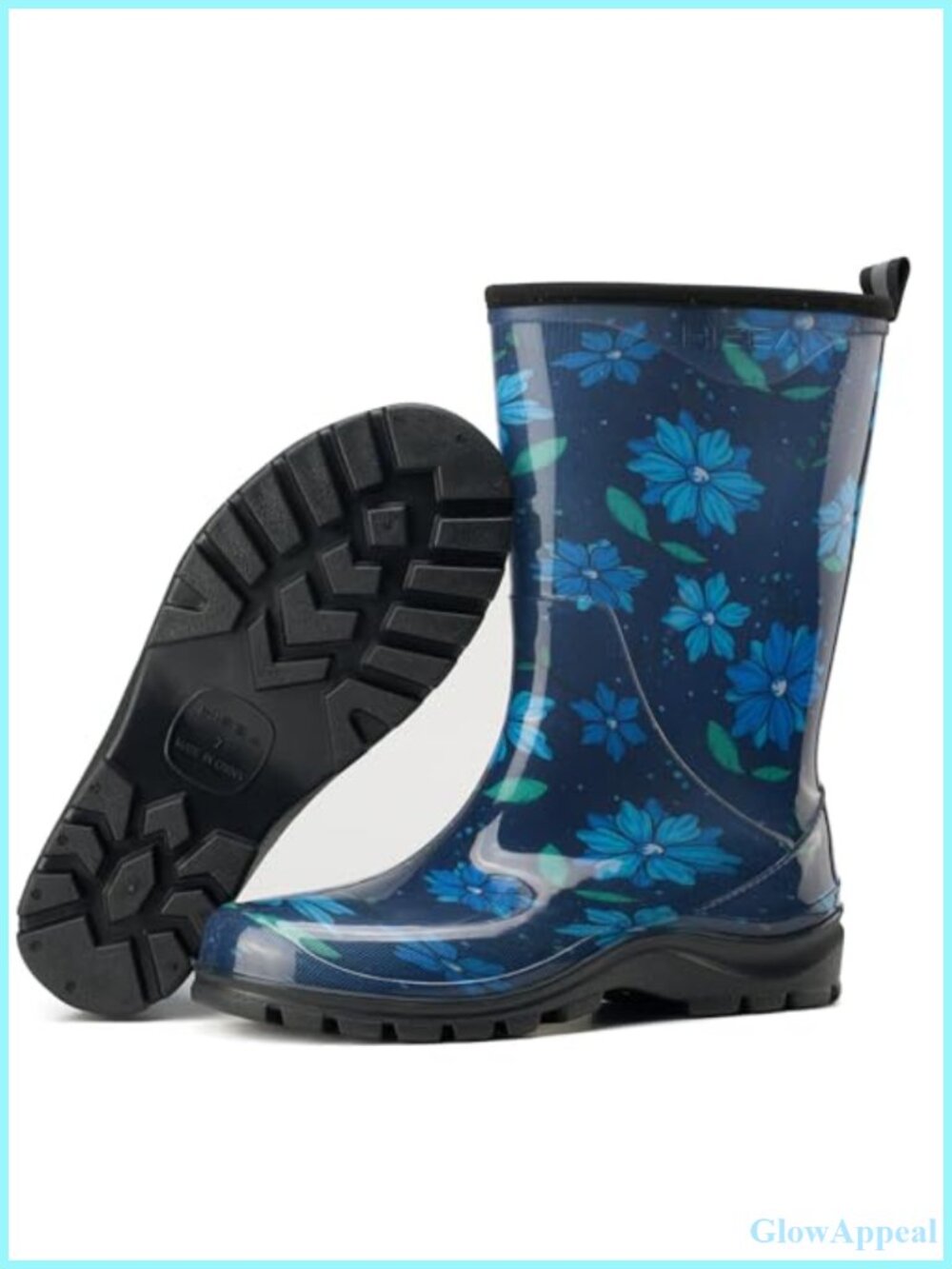 HISEA Women's Waterproof Mid Calf Rain Boots Wide Toe Garden Shoes